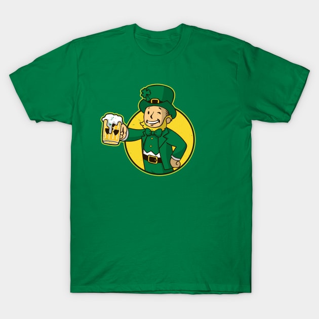 Saint Patrick's Day Gamer Beer Drinking Irish Leprechaun T-Shirt by BoggsNicolas